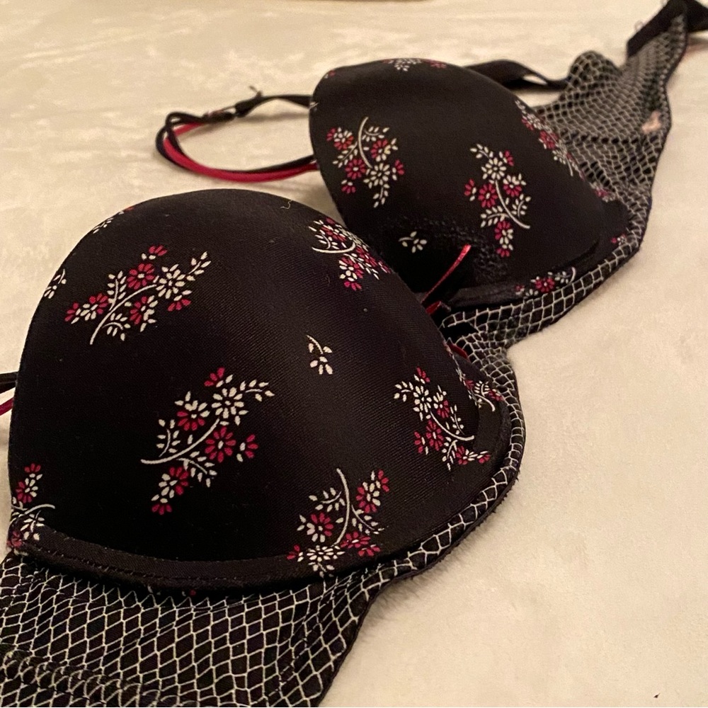 La Vie En Rose floral push up bra